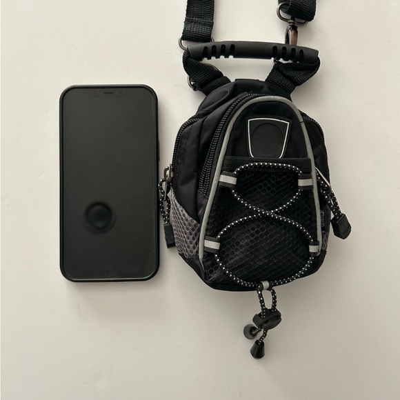 Super Mini Black top handle crossbody shoulder bag Backpack - Picture 12 of 12